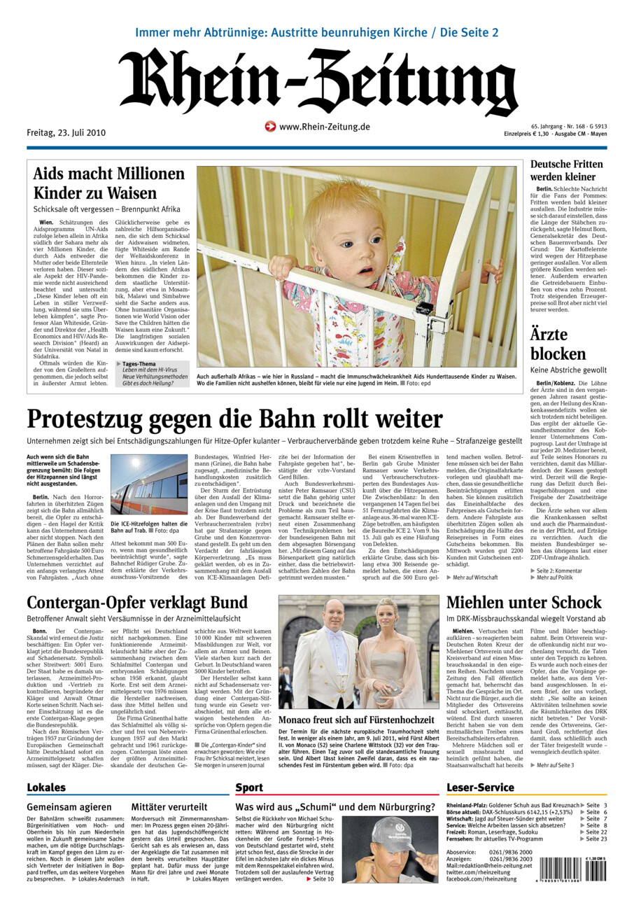 Rhein-Zeitung Andernach & Mayen vom Freitag, 23.07.2010