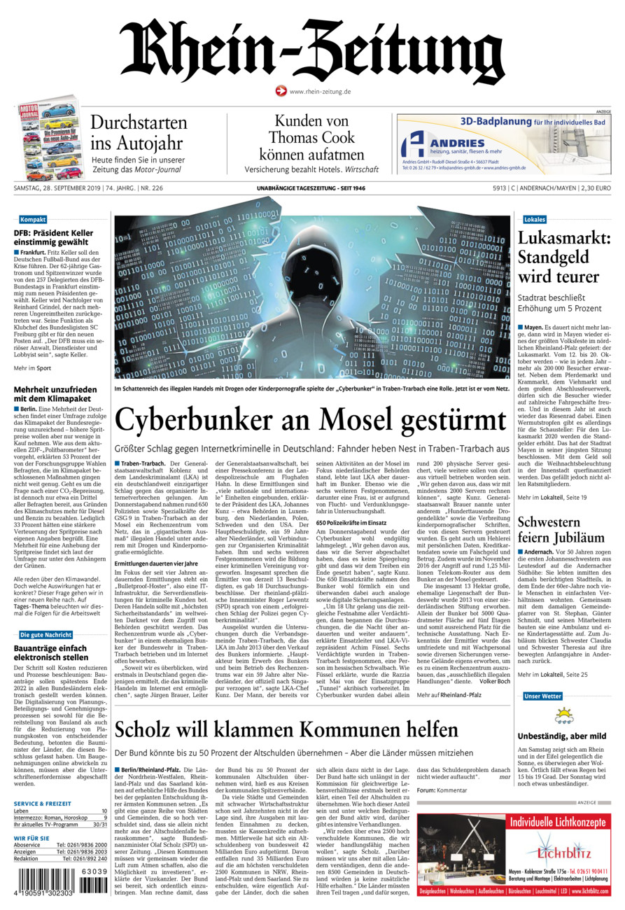 Rhein-Zeitung Andernach & Mayen vom Samstag, 28.09.2019
