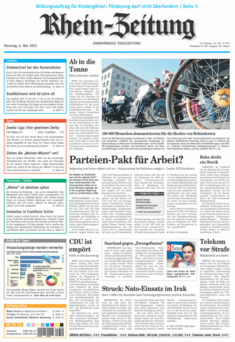 Rhein-Zeitung Andernach & Mayen vom Dienstag, 06.05.2003
