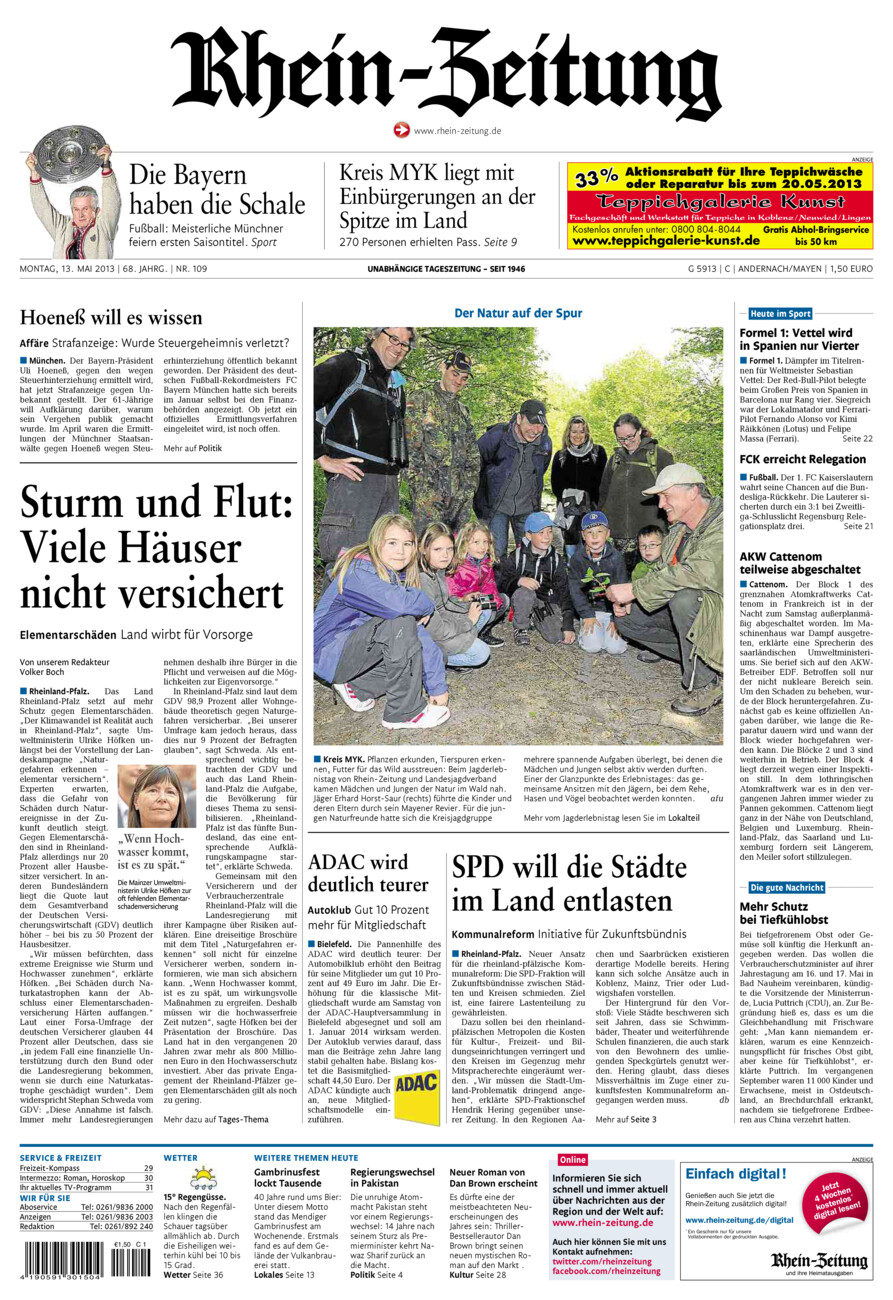 Rhein-Zeitung Andernach & Mayen vom Montag, 13.05.2013