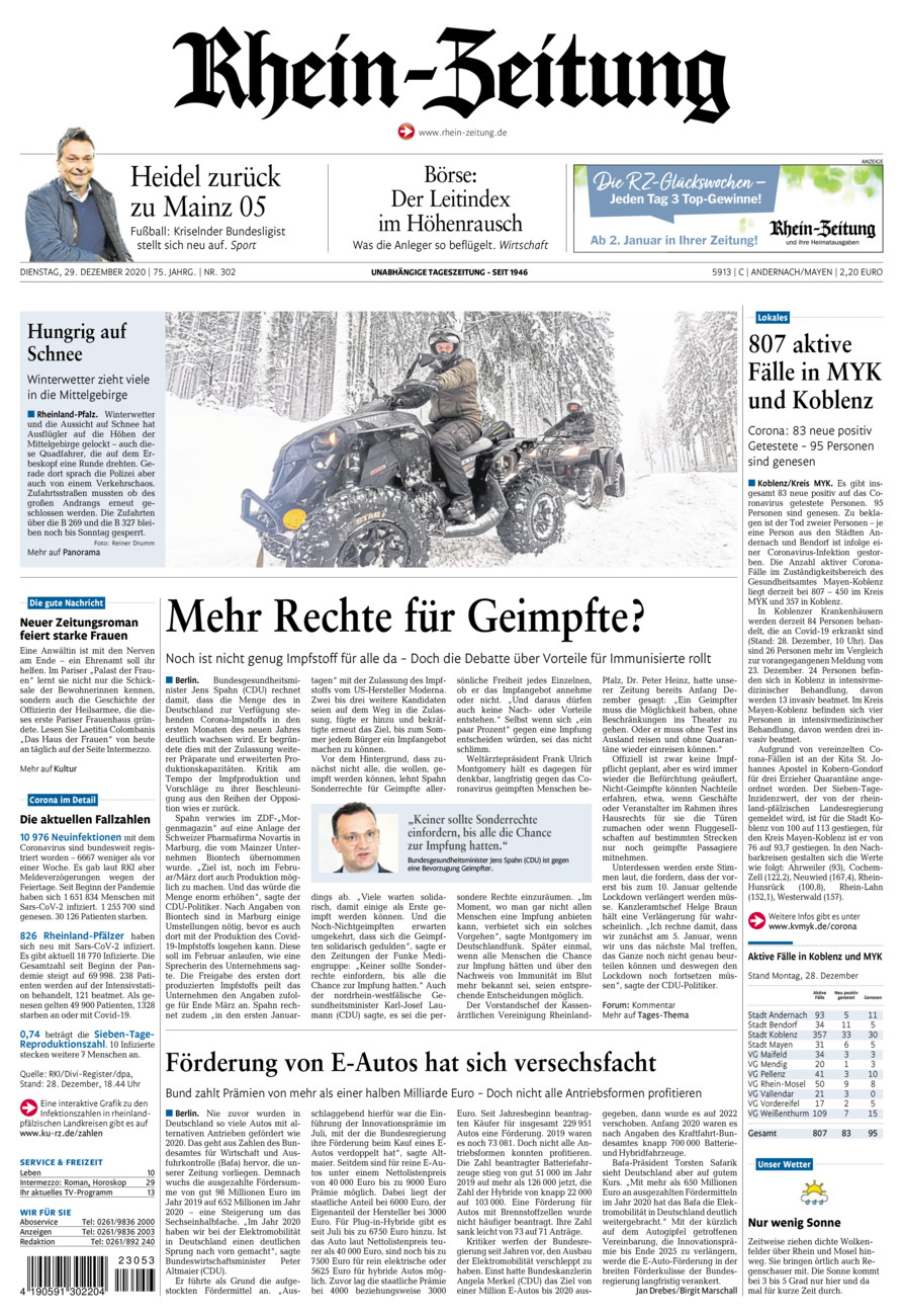 Rhein-Zeitung Andernach & Mayen vom Dienstag, 29.12.2020