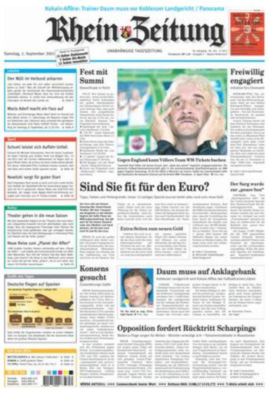 Rhein-Zeitung Andernach & Mayen vom Samstag, 01.09.2001
