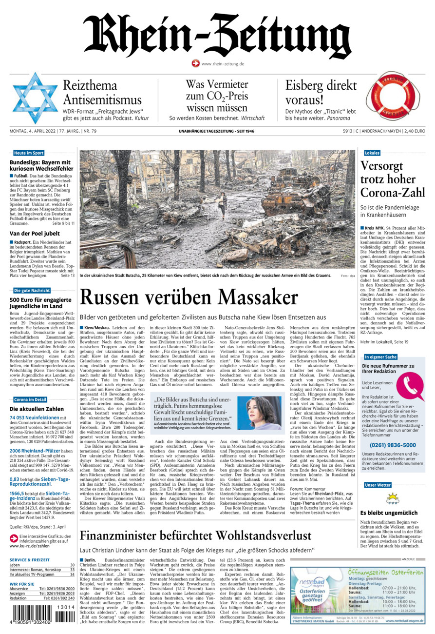 Rhein-Zeitung Andernach & Mayen vom Montag, 04.04.2022