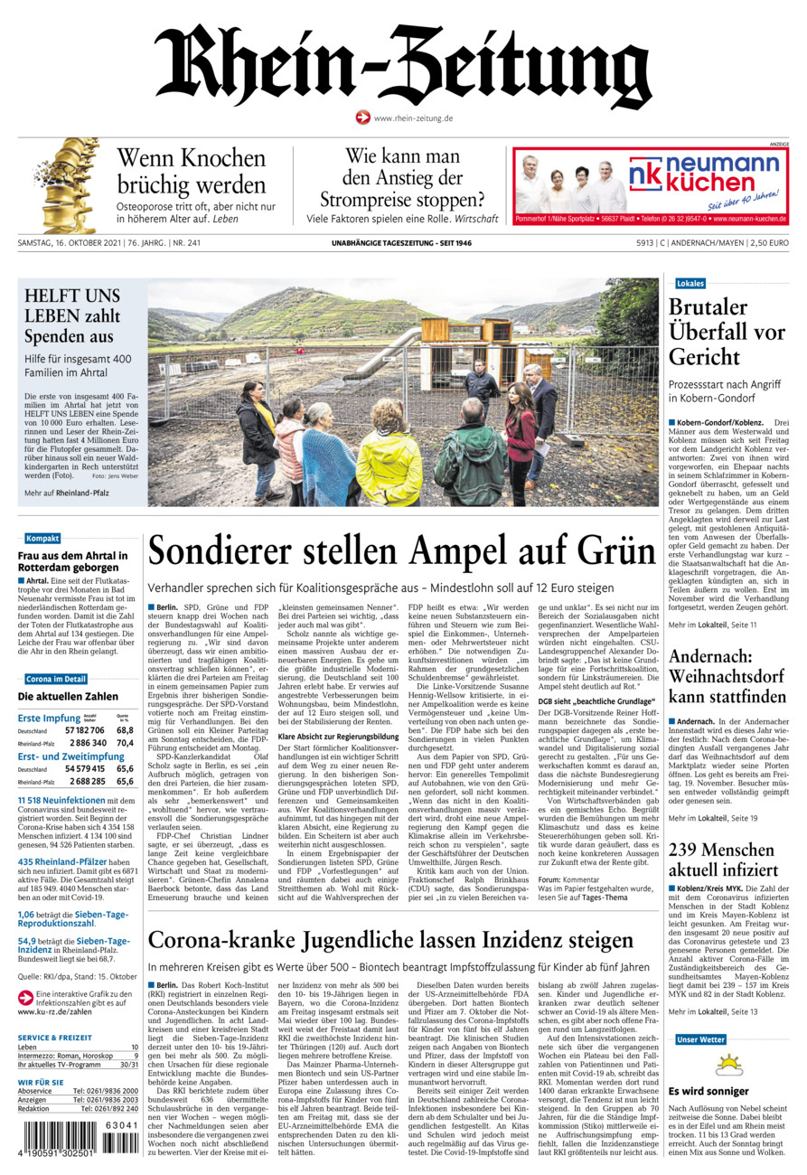 Rhein-Zeitung Andernach & Mayen vom Samstag, 16.10.2021