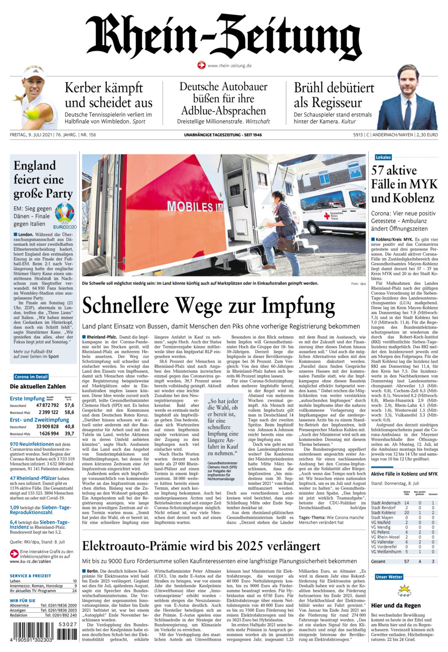 Rhein-Zeitung Andernach & Mayen vom Freitag, 09.07.2021