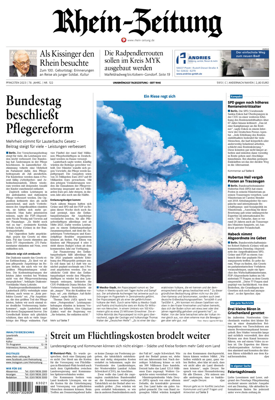 Rhein-Zeitung Andernach & Mayen vom Samstag, 27.05.2023