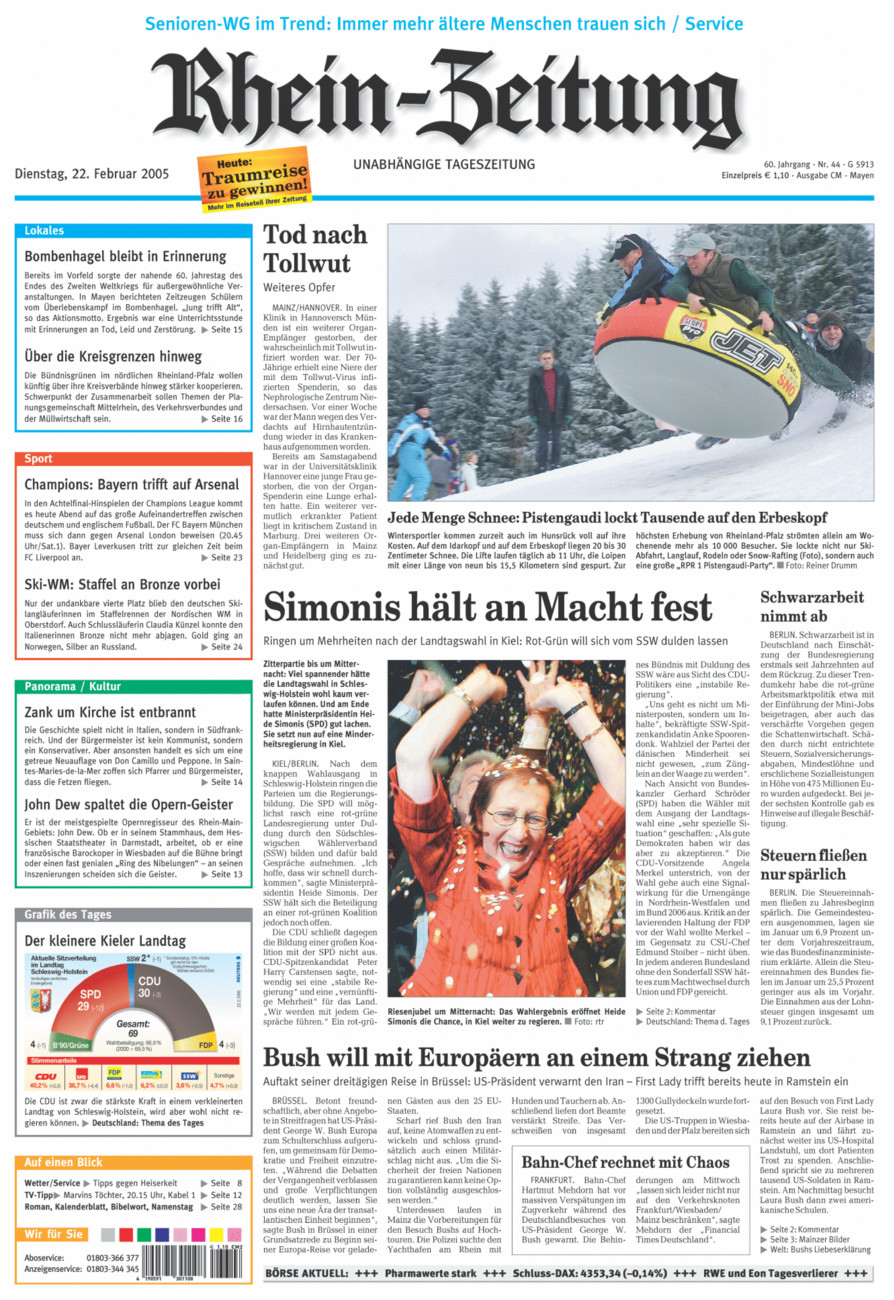 Rhein-Zeitung Andernach & Mayen vom Dienstag, 22.02.2005
