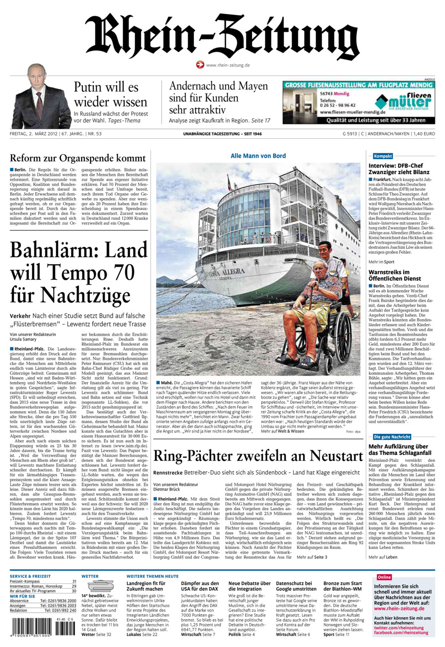 Rhein-Zeitung Andernach & Mayen vom Freitag, 02.03.2012