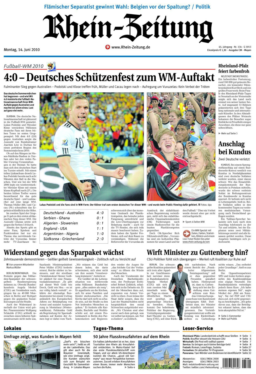 Rhein-Zeitung Andernach & Mayen vom Montag, 14.06.2010