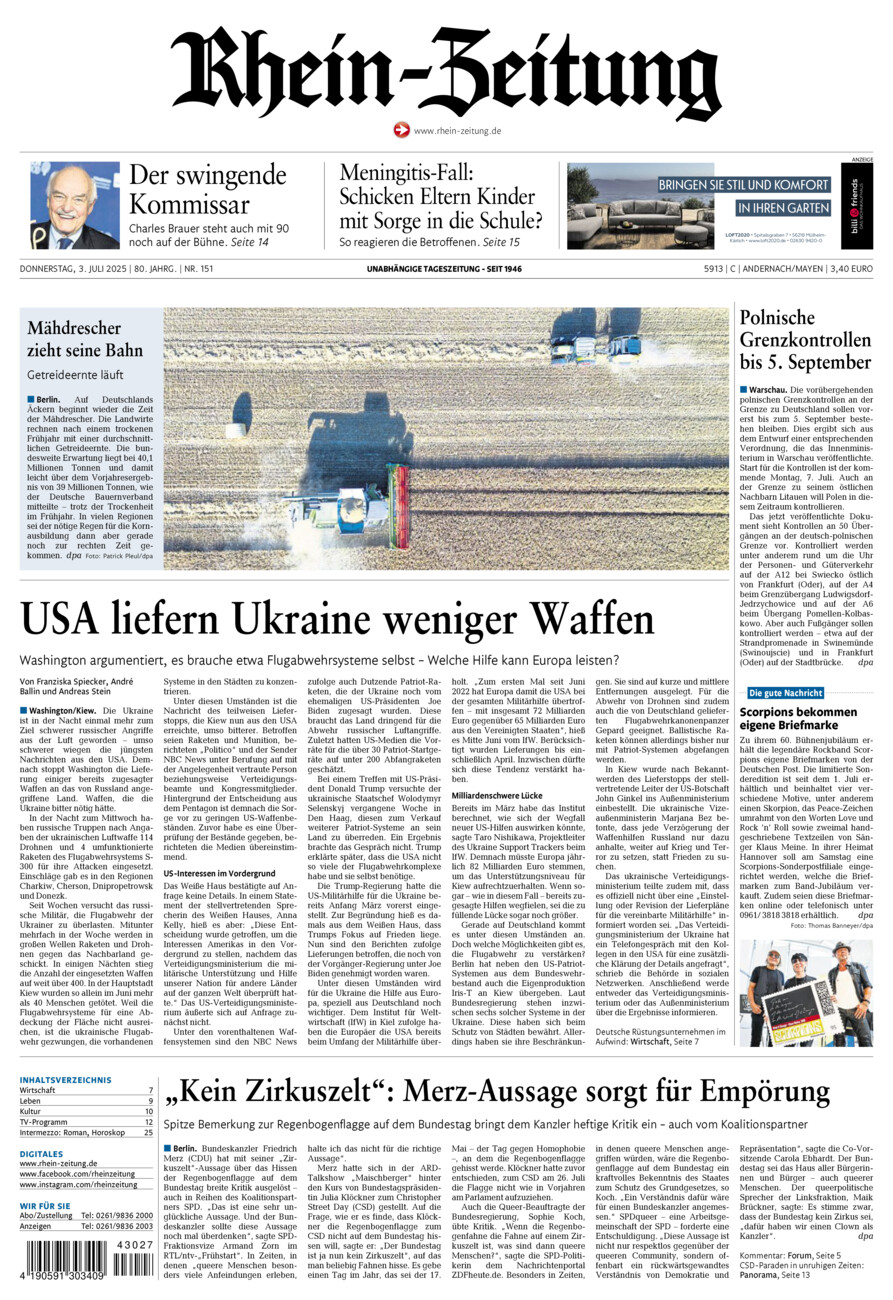 Rhein-Zeitung Andernach & Mayen vom Donnerstag, 03.07.2025