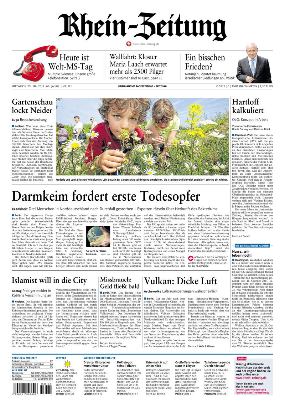 Rhein-Zeitung Andernach & Mayen vom Mittwoch, 25.05.2011