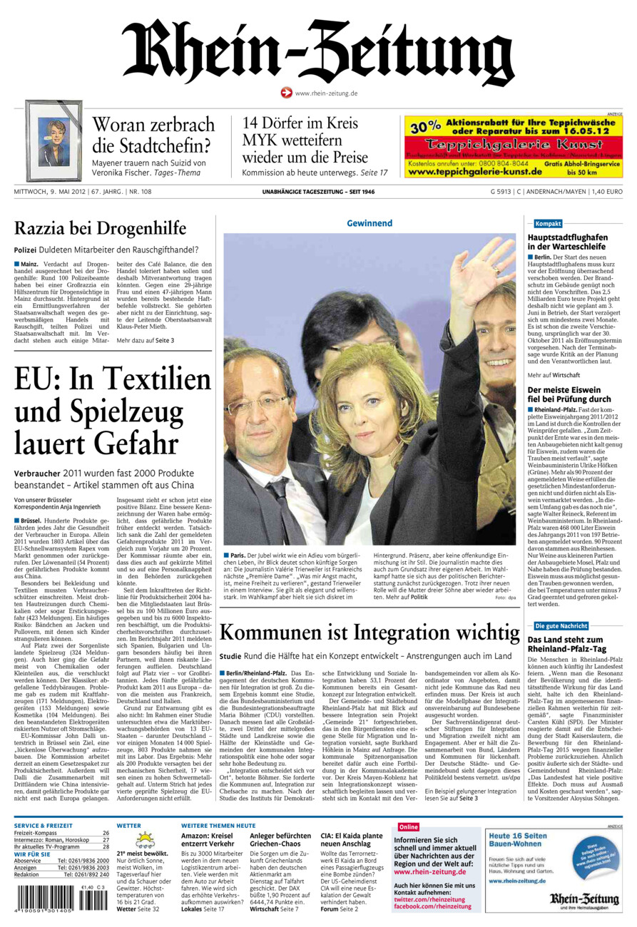 Rhein-Zeitung Andernach & Mayen vom Mittwoch, 09.05.2012