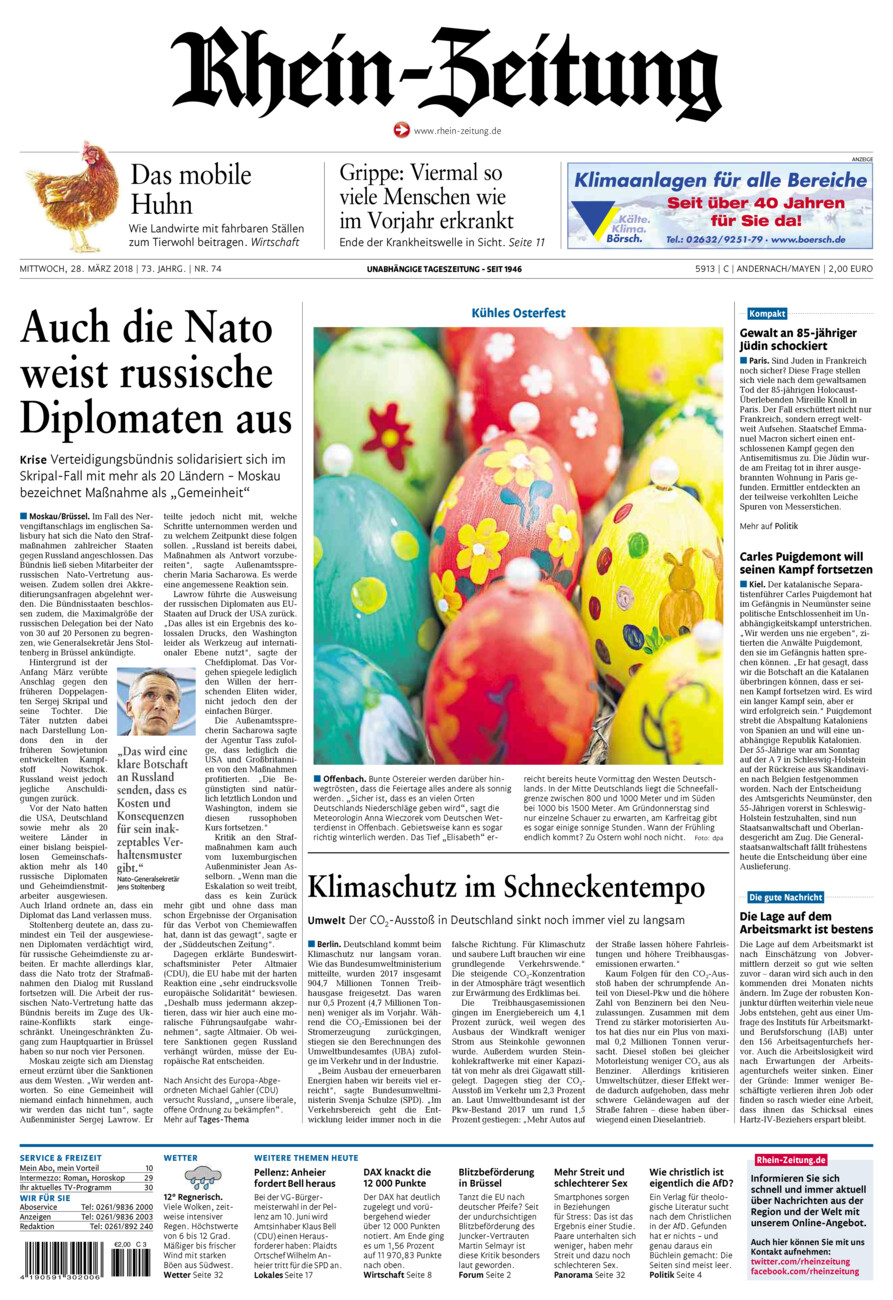 Rhein-Zeitung Andernach & Mayen vom Mittwoch, 28.03.2018