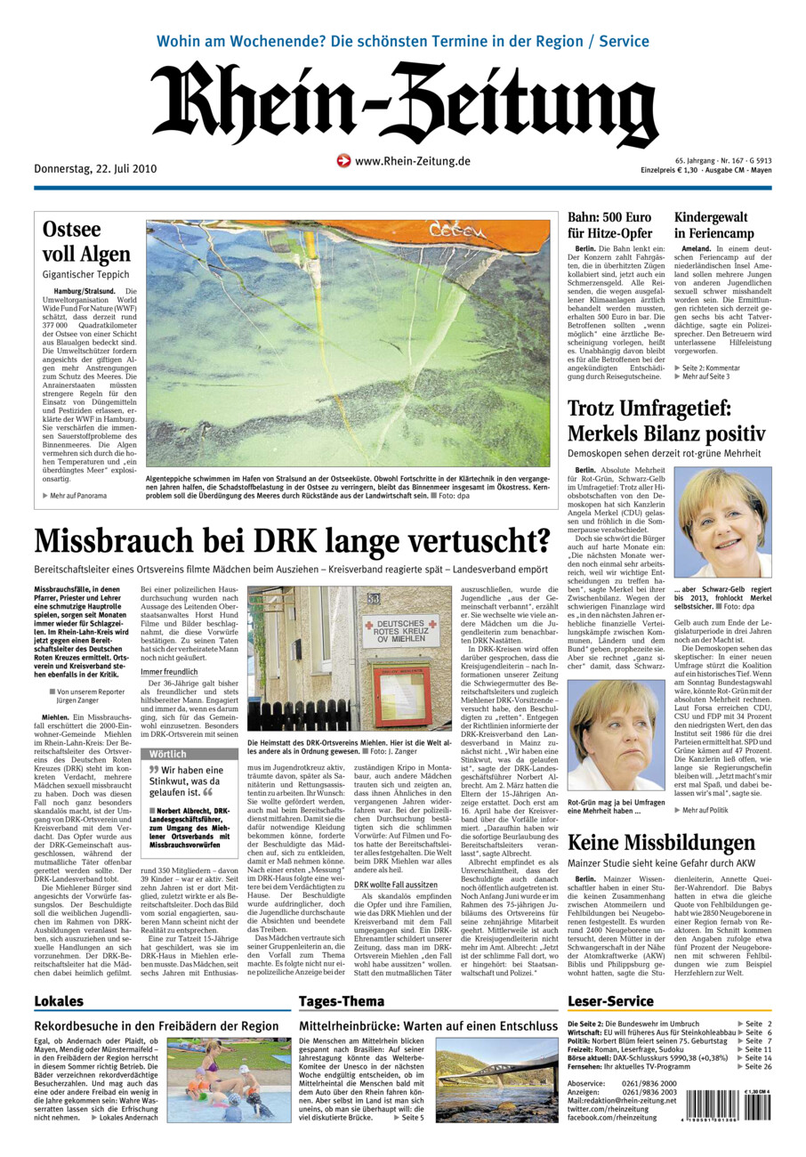 Rhein-Zeitung Andernach & Mayen vom Donnerstag, 22.07.2010