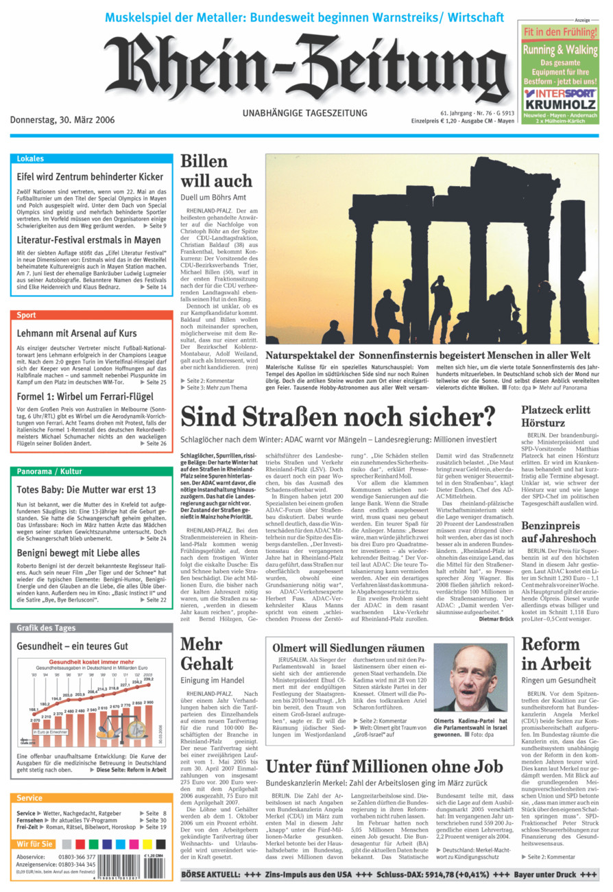 Rhein-Zeitung Andernach & Mayen vom Donnerstag, 30.03.2006