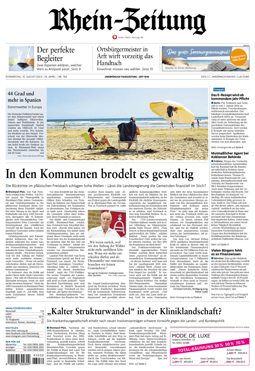 Rhein-Zeitung Andernach & Mayen vom Donnerstag, 10.08.2023