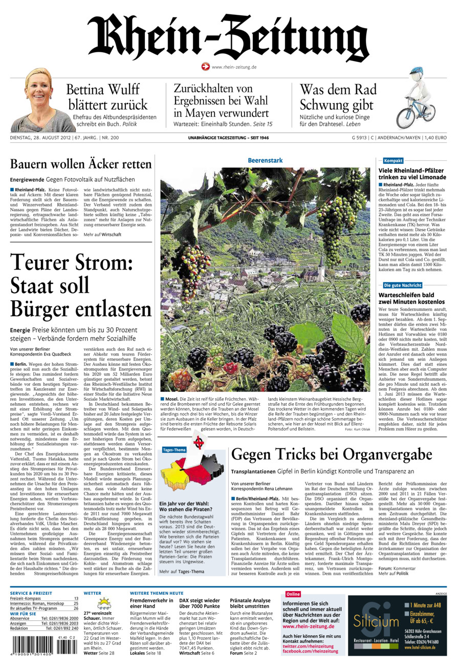 Rhein-Zeitung Andernach & Mayen vom Dienstag, 28.08.2012