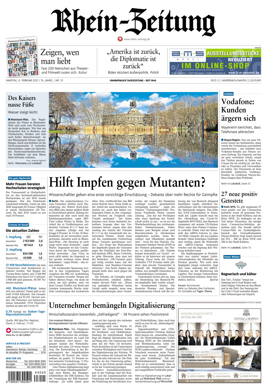 Rhein-Zeitung Andernach & Mayen vom Samstag, 06.02.2021