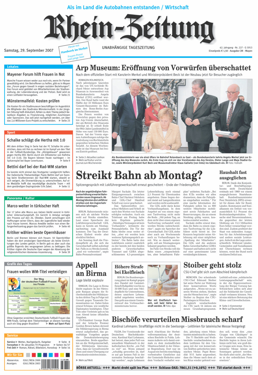 Rhein-Zeitung Andernach & Mayen vom Samstag, 29.09.2007