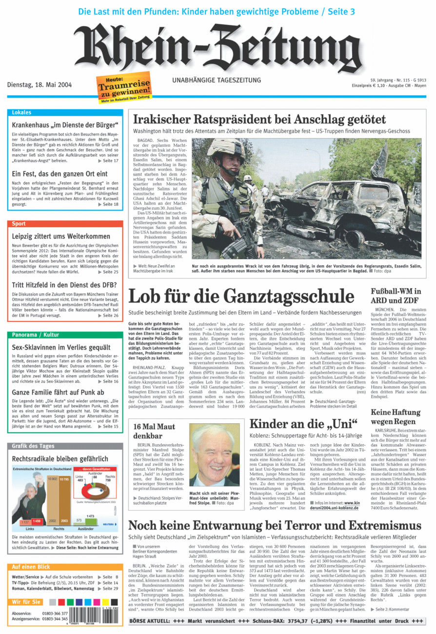Rhein-Zeitung Andernach & Mayen vom Dienstag, 18.05.2004