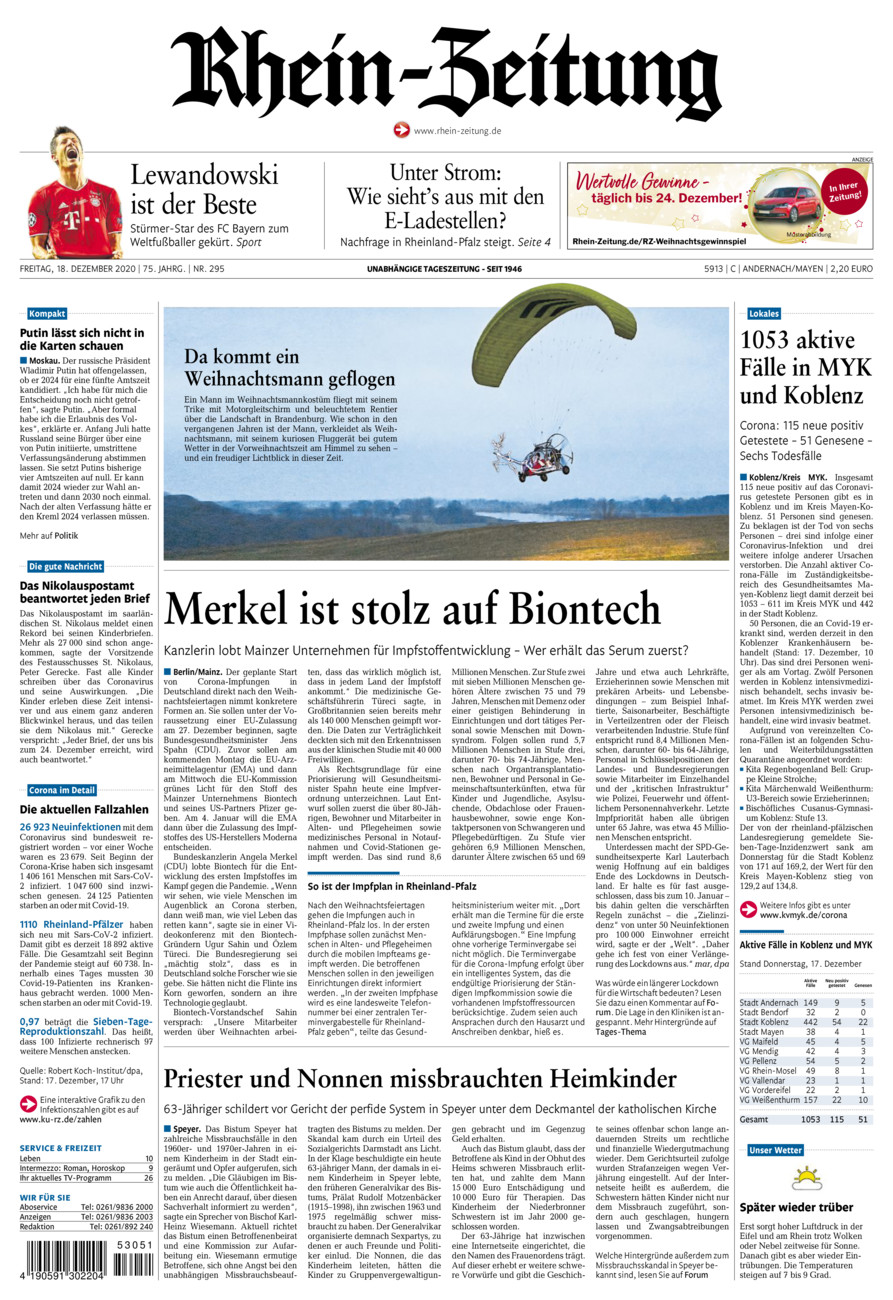 Rhein-Zeitung Andernach & Mayen vom Freitag, 18.12.2020
