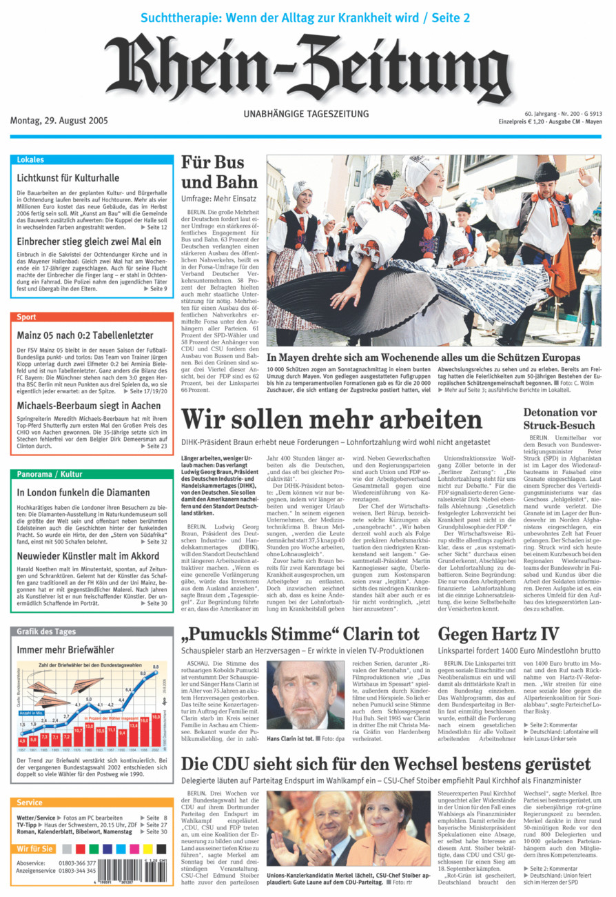 Rhein-Zeitung Andernach & Mayen vom Montag, 29.08.2005