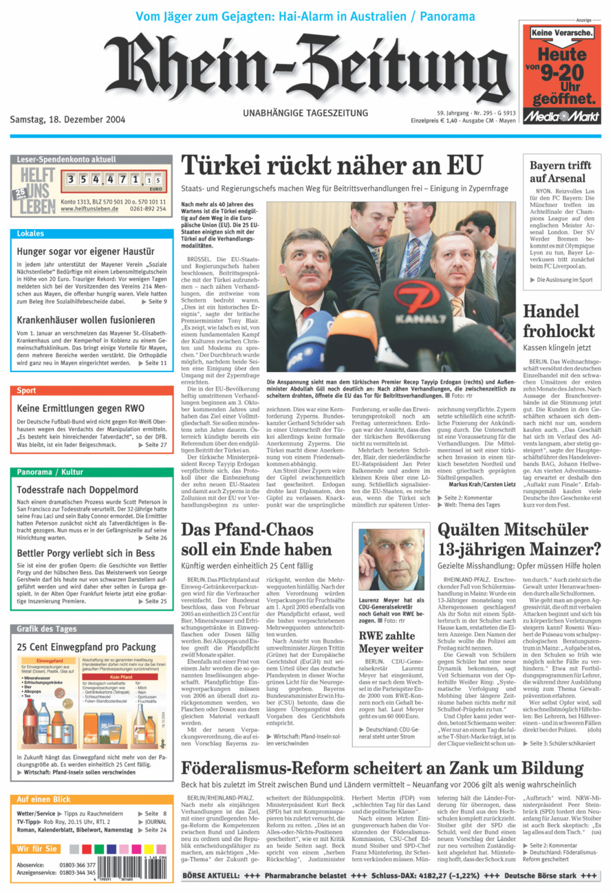 Rhein-Zeitung Andernach & Mayen vom Samstag, 18.12.2004