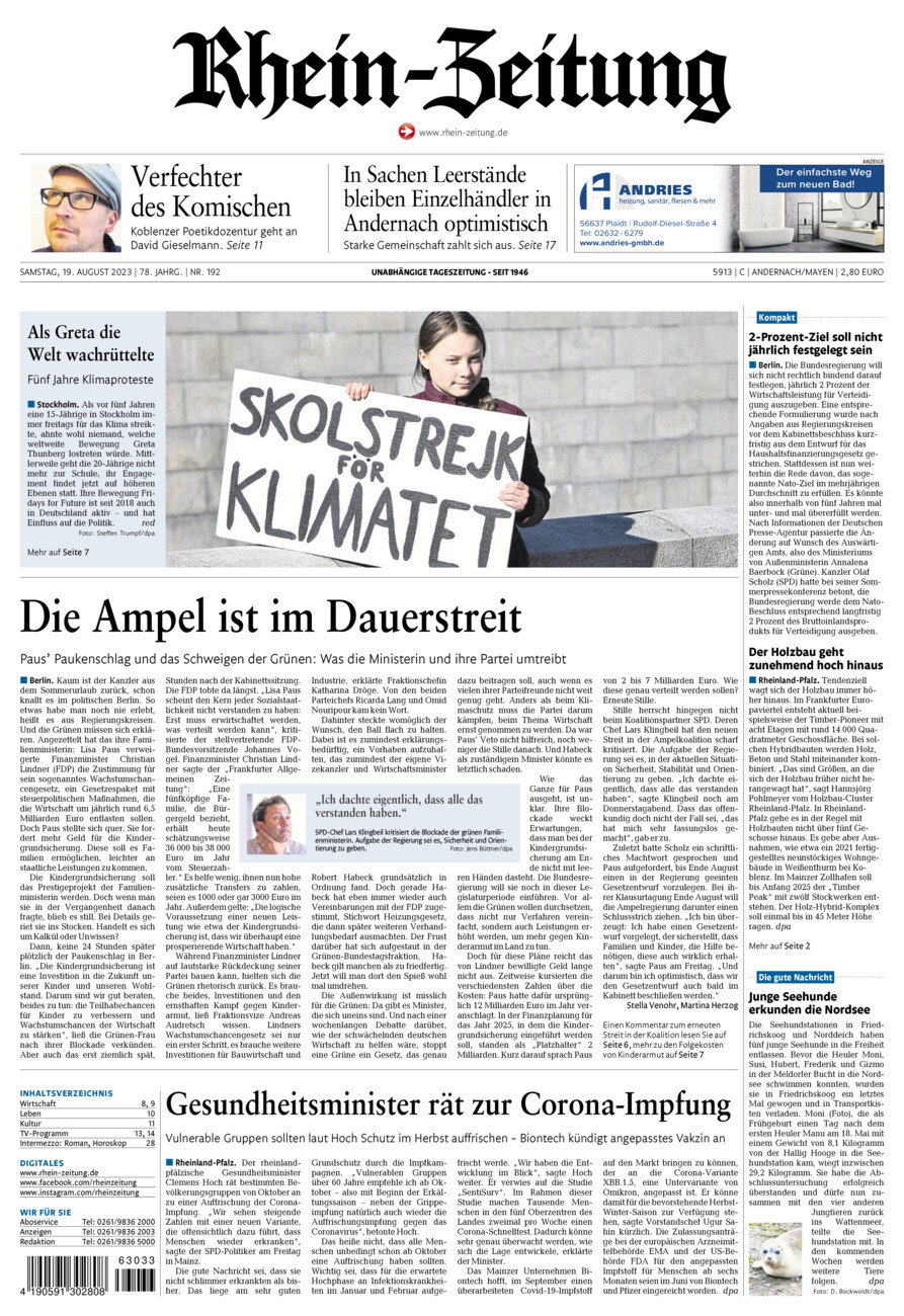 Rhein-Zeitung Andernach & Mayen vom Samstag, 19.08.2023