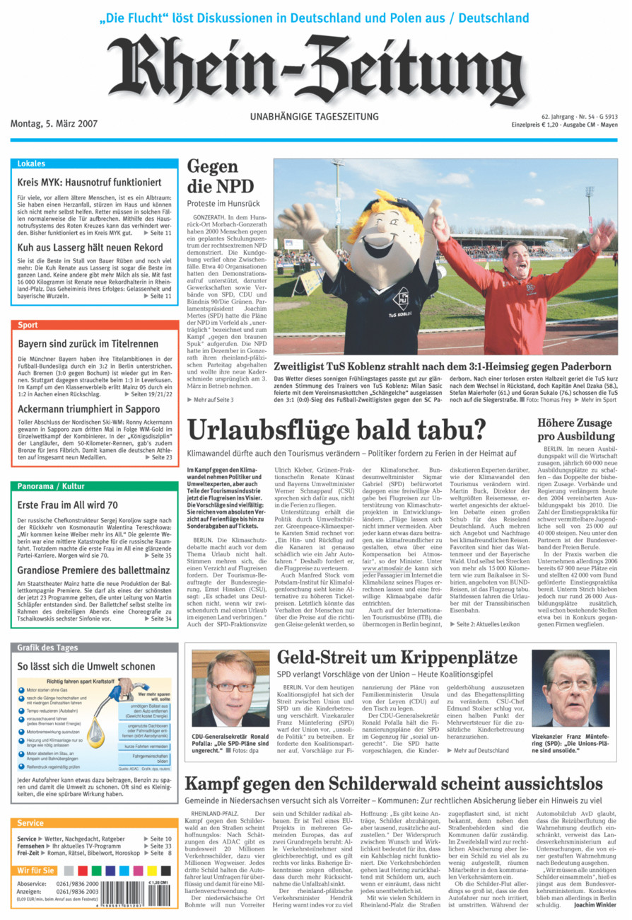 Rhein-Zeitung Andernach & Mayen vom Montag, 05.03.2007