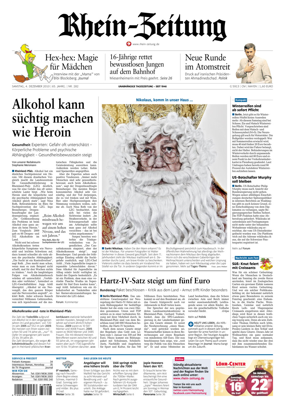 Rhein-Zeitung Andernach & Mayen vom Samstag, 04.12.2010