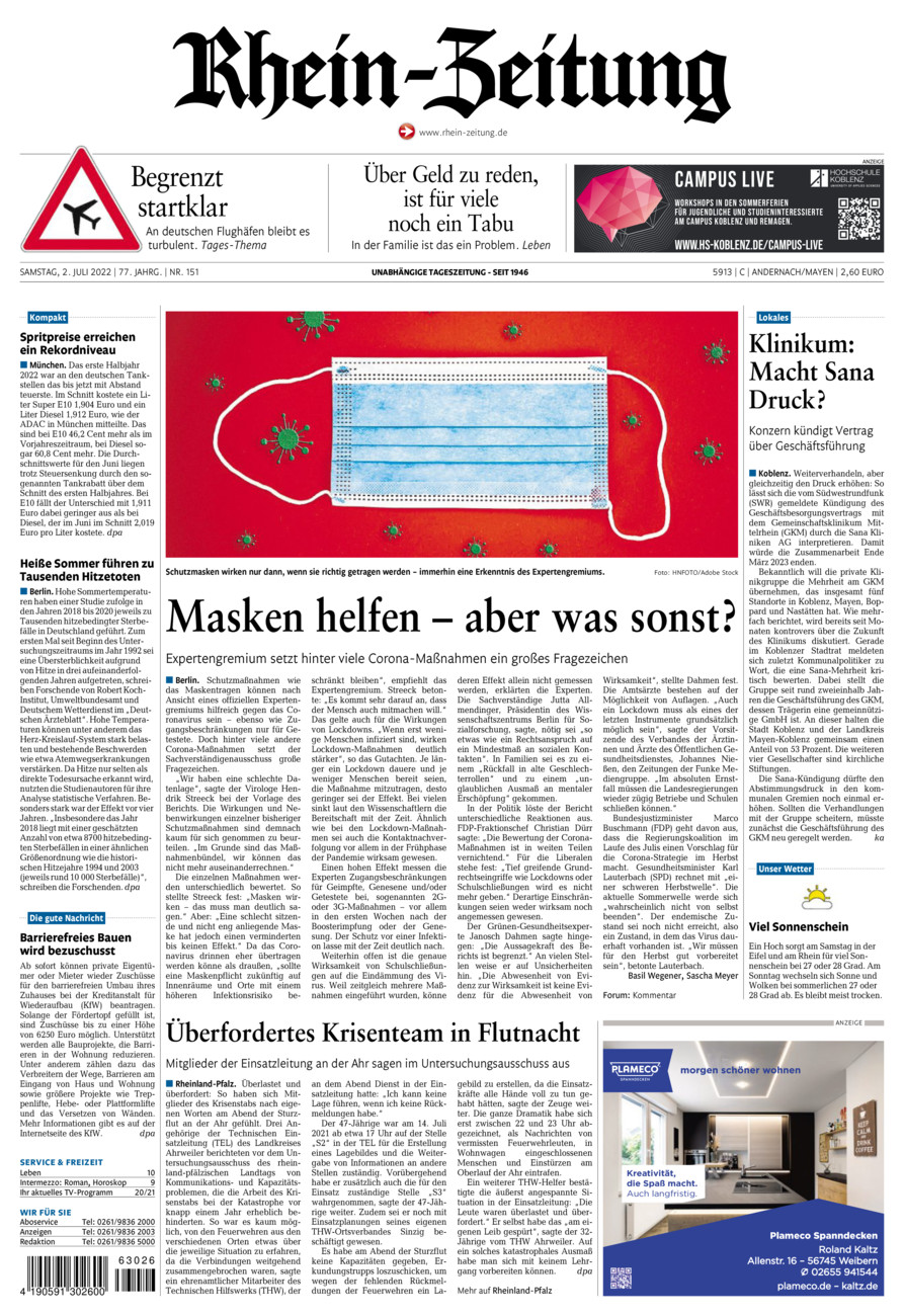Rhein-Zeitung Andernach & Mayen vom Samstag, 02.07.2022