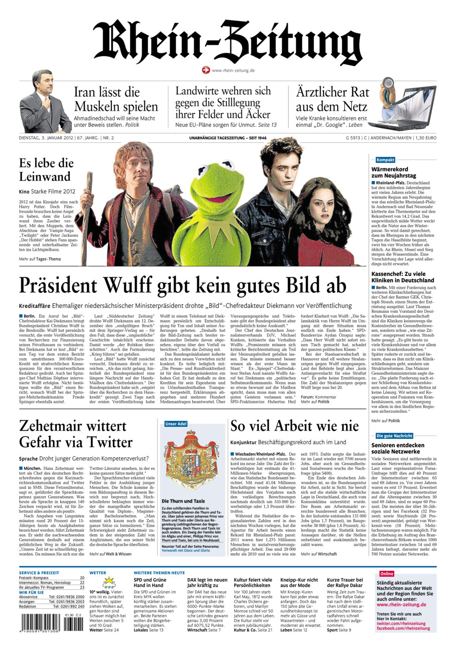 Rhein-Zeitung Andernach & Mayen vom Dienstag, 03.01.2012