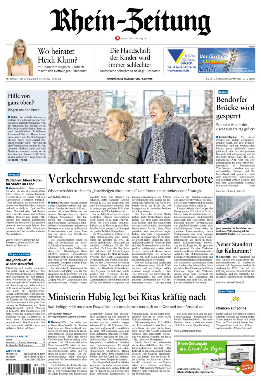 Rhein-Zeitung Andernach & Mayen vom Mittwoch, 10.04.2019