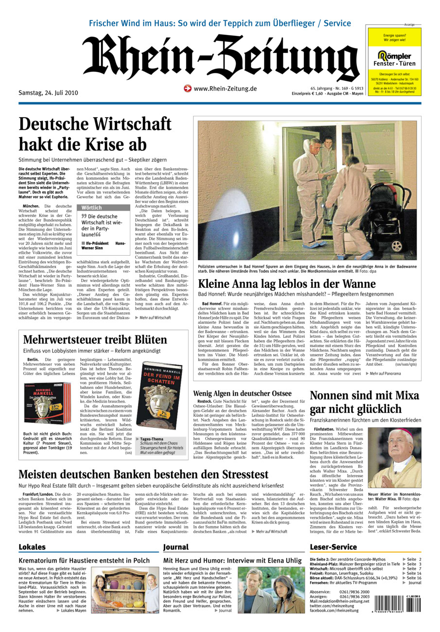 Rhein-Zeitung Andernach & Mayen vom Samstag, 24.07.2010
