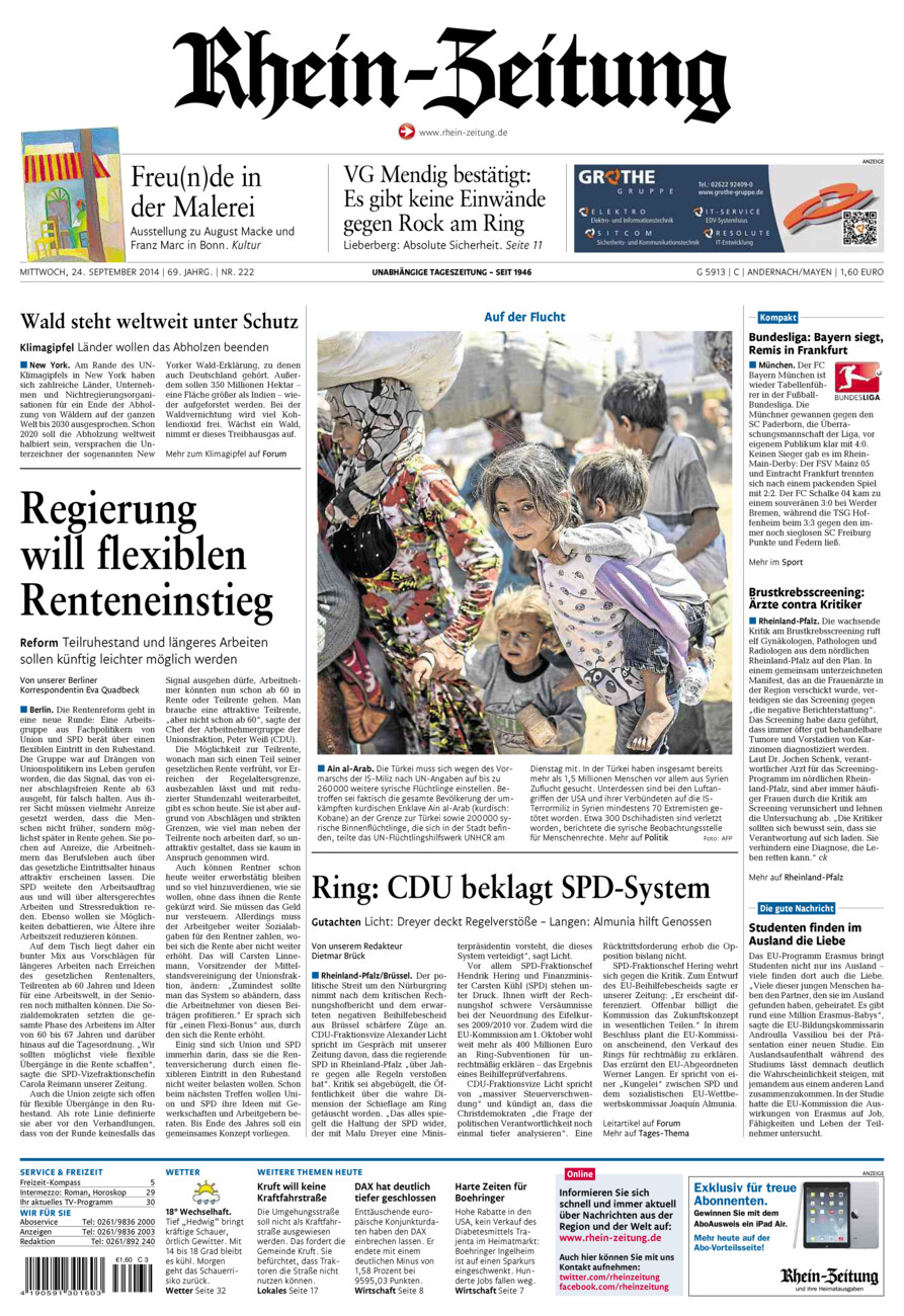 Rhein-Zeitung Andernach & Mayen vom Mittwoch, 24.09.2014