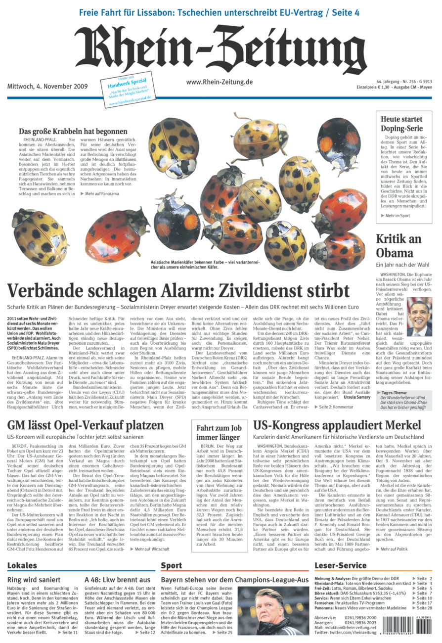 Rhein-Zeitung Andernach & Mayen vom Mittwoch, 04.11.2009