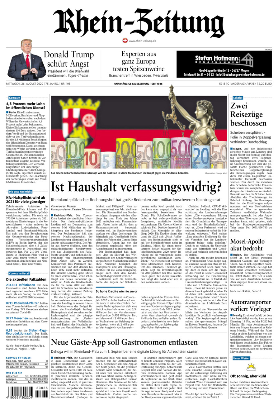 Rhein-Zeitung Andernach & Mayen vom Mittwoch, 26.08.2020