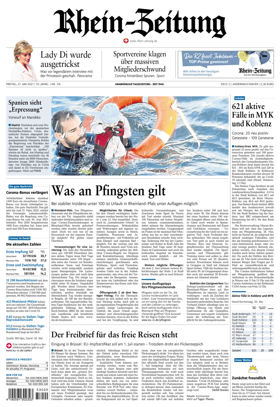 Rhein-Zeitung Andernach & Mayen vom Freitag, 21.05.2021