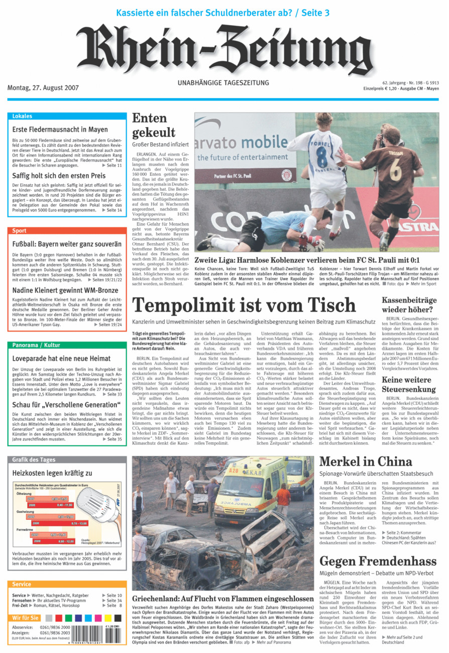 Rhein-Zeitung Andernach & Mayen vom Montag, 27.08.2007