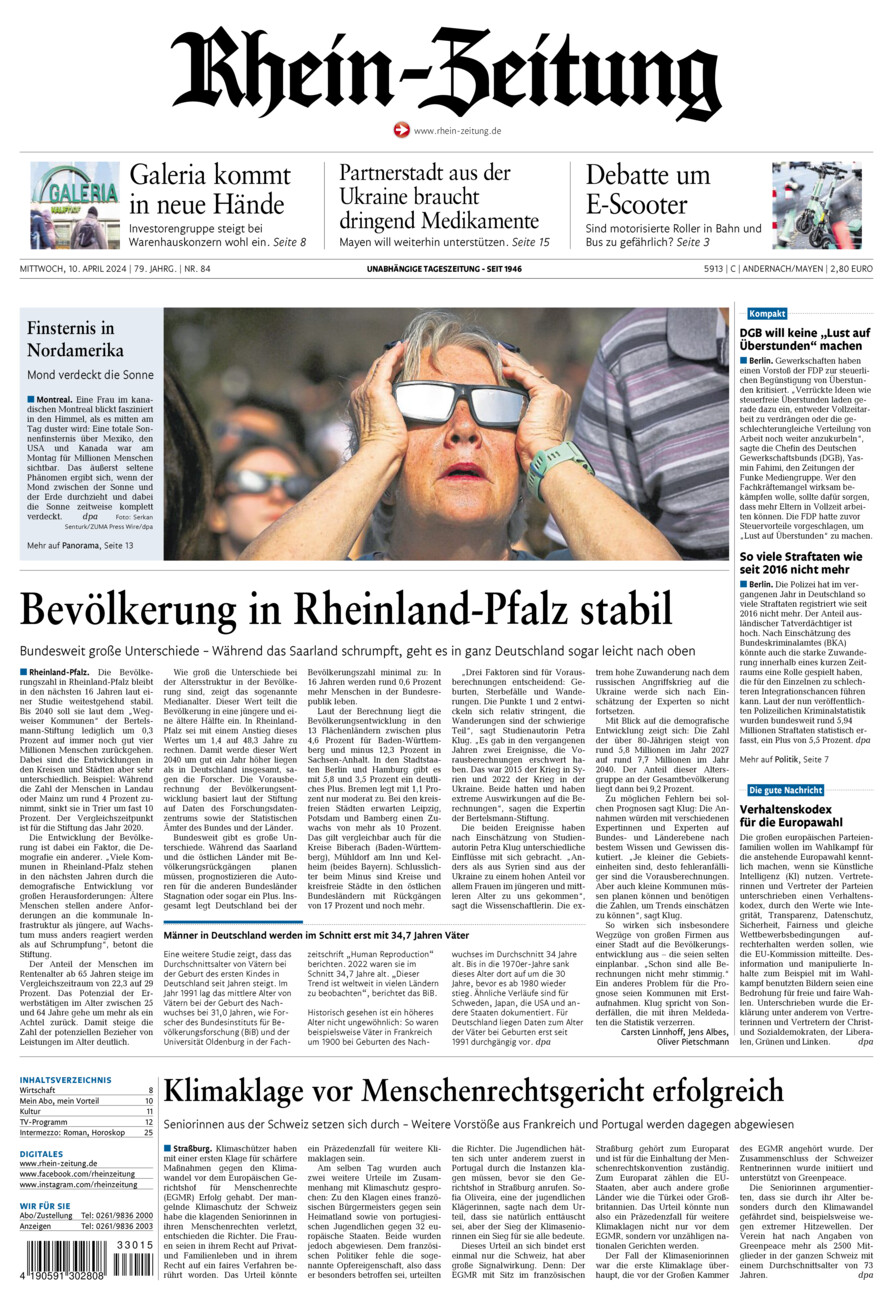 Rhein-Zeitung Andernach & Mayen vom Mittwoch, 10.04.2024