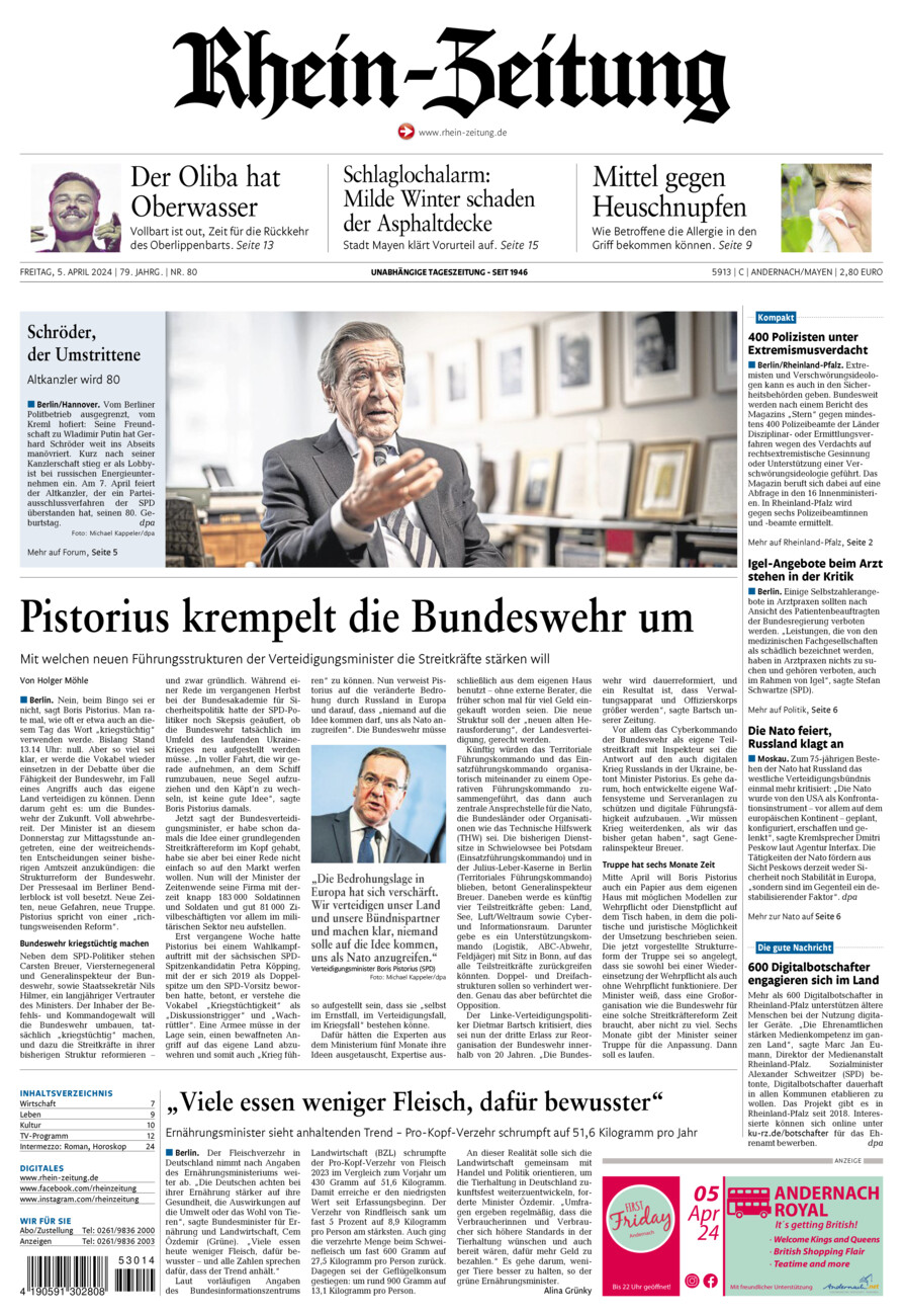 Rhein-Zeitung Andernach & Mayen vom Freitag, 05.04.2024