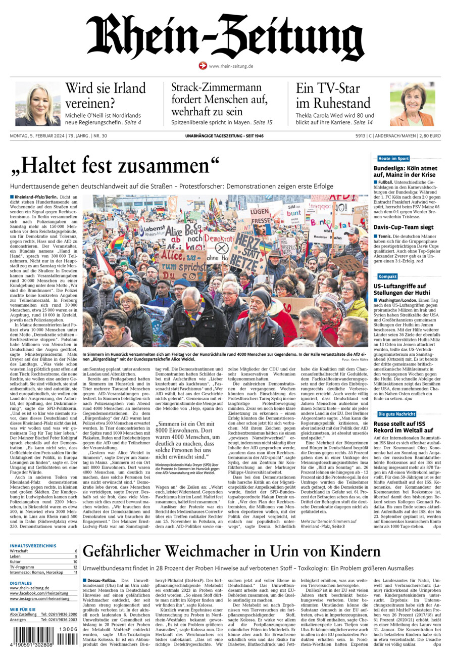 Rhein-Zeitung Andernach & Mayen vom Montag, 05.02.2024