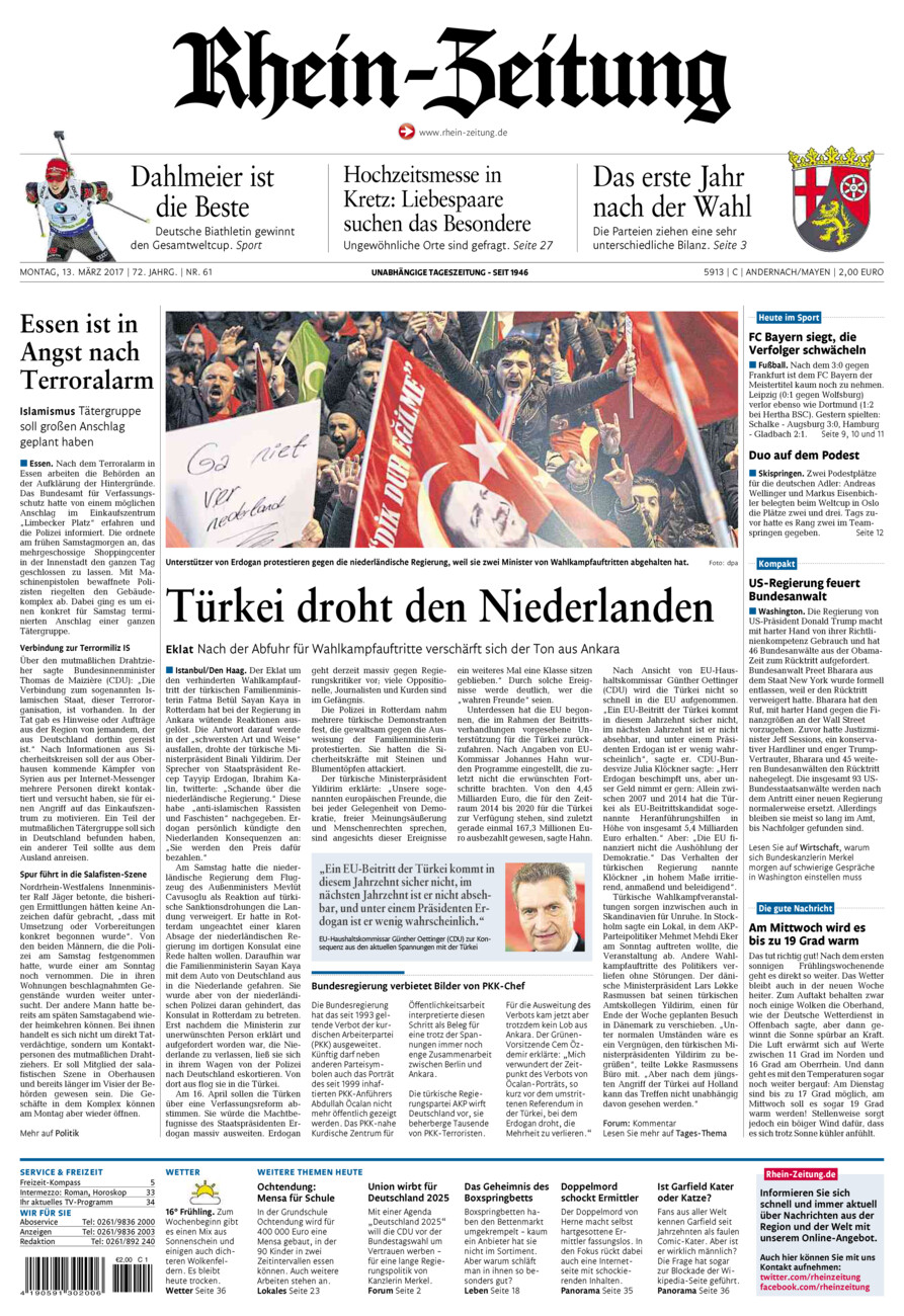 Rhein-Zeitung Andernach & Mayen vom Montag, 13.03.2017