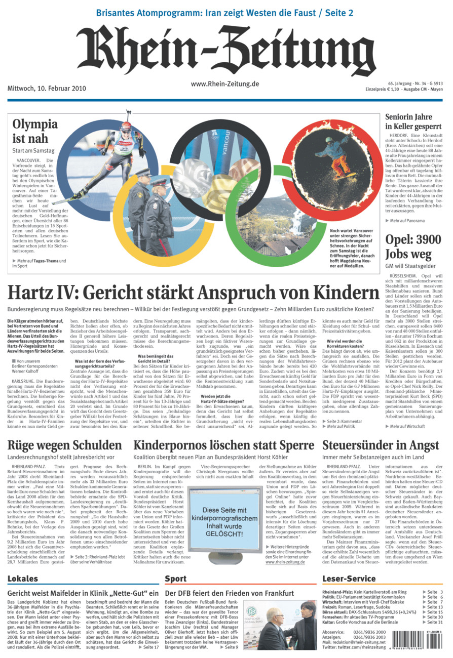 Rhein-Zeitung Andernach & Mayen vom Mittwoch, 10.02.2010