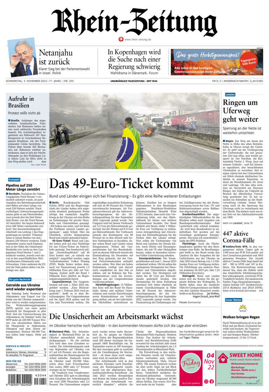 Rhein-Zeitung Andernach & Mayen vom Donnerstag, 03.11.2022