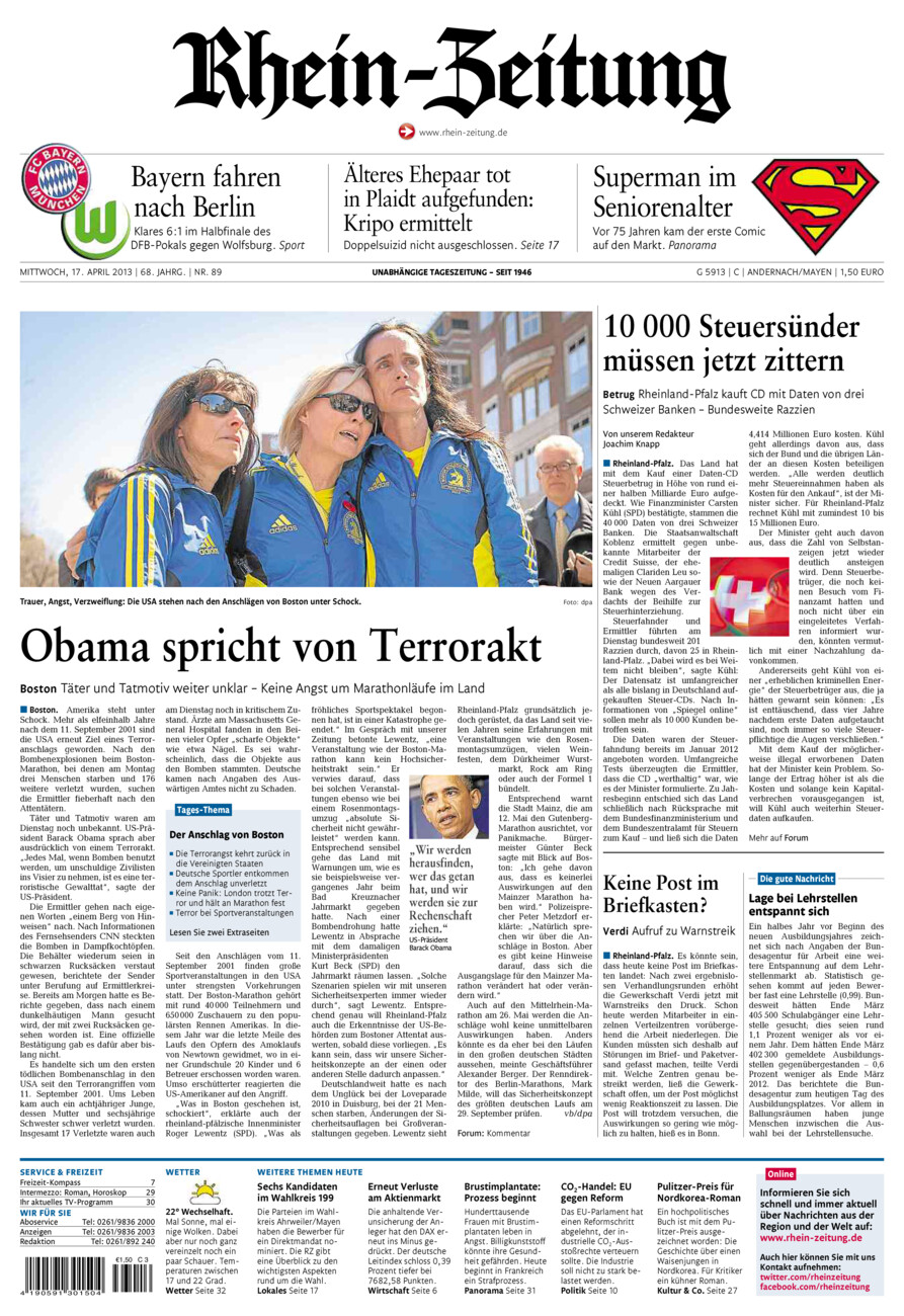 Rhein-Zeitung Andernach & Mayen vom Mittwoch, 17.04.2013