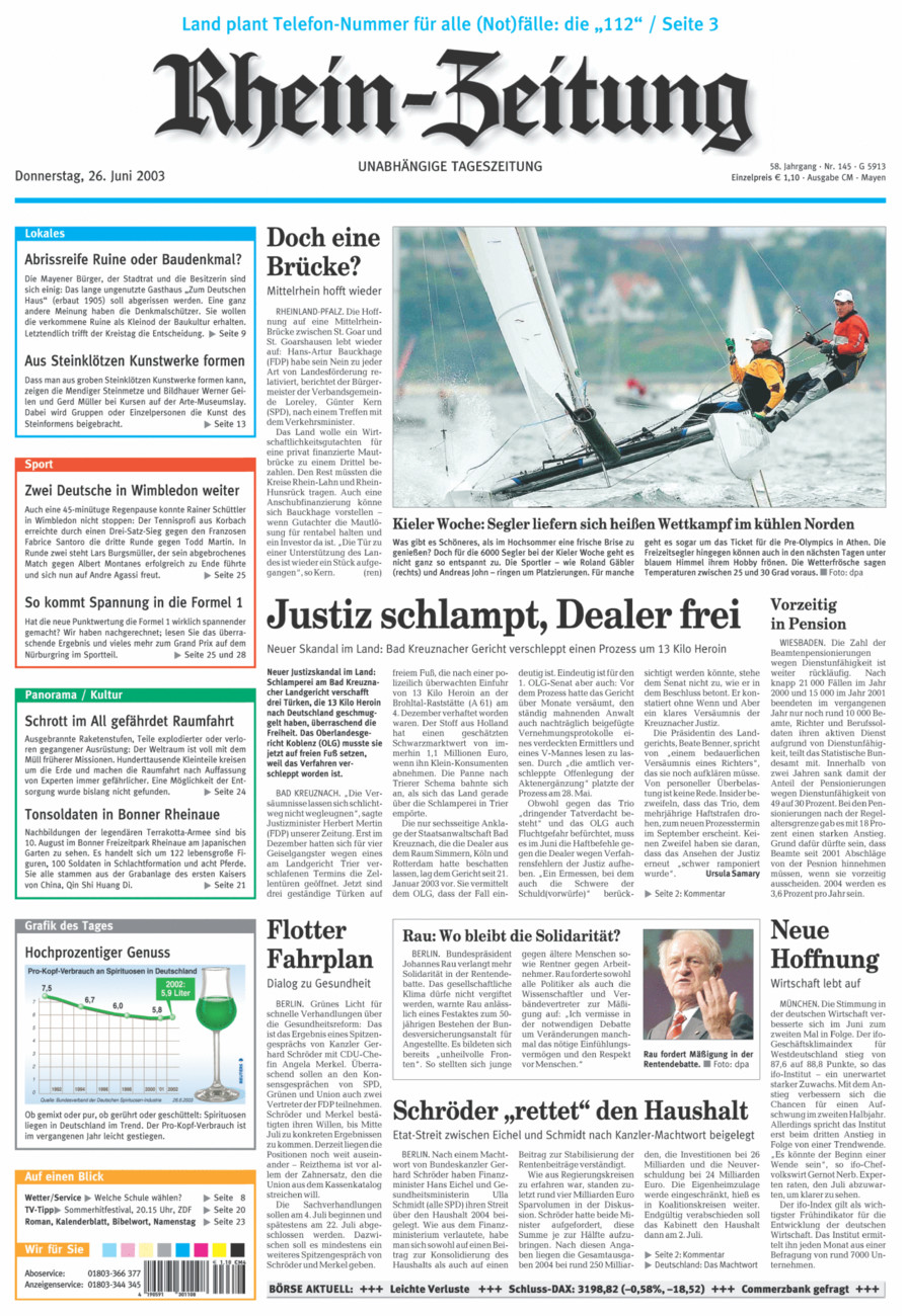 Rhein-Zeitung Andernach & Mayen vom Donnerstag, 26.06.2003