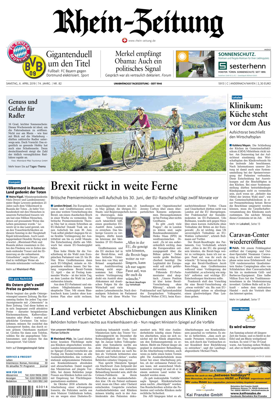 Rhein-Zeitung Andernach & Mayen vom Samstag, 06.04.2019