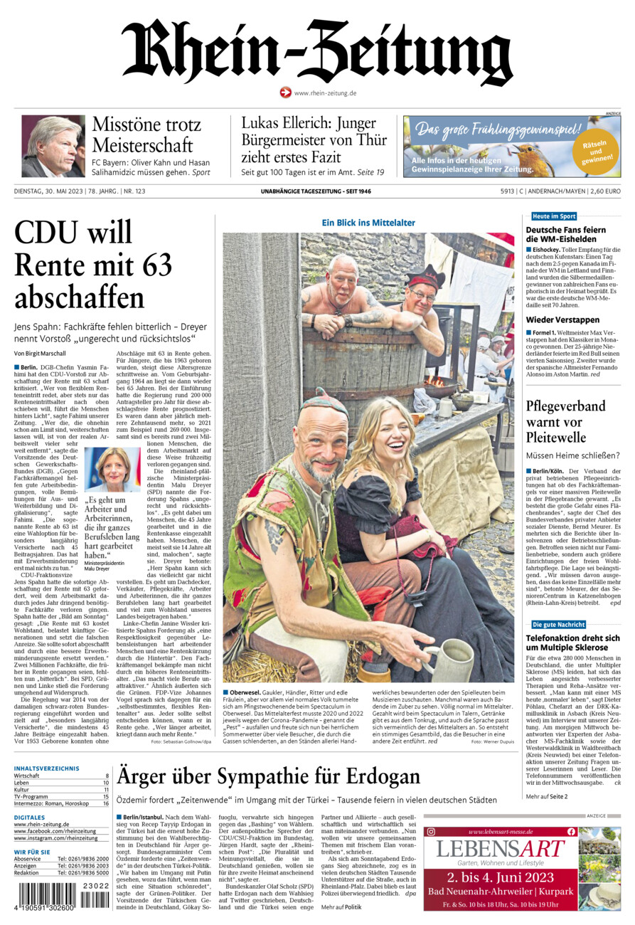 Rhein-Zeitung Andernach & Mayen vom Dienstag, 30.05.2023