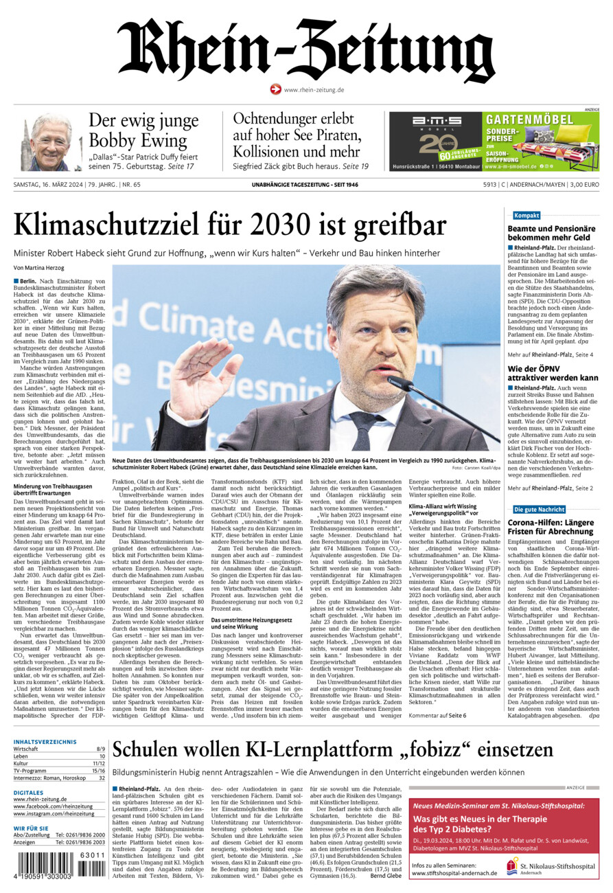Rhein-Zeitung Andernach & Mayen vom Samstag, 16.03.2024